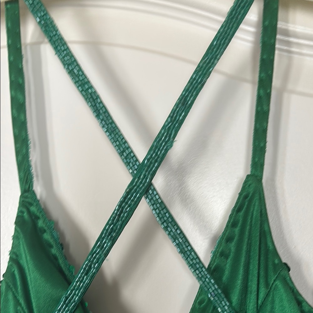 Primavera Couture Green Sequin Maxi Gown - Picture 2 of 6